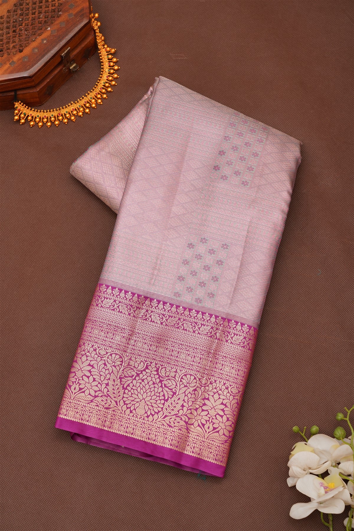 Semi Pattu Silk Blend Sea Green Saree