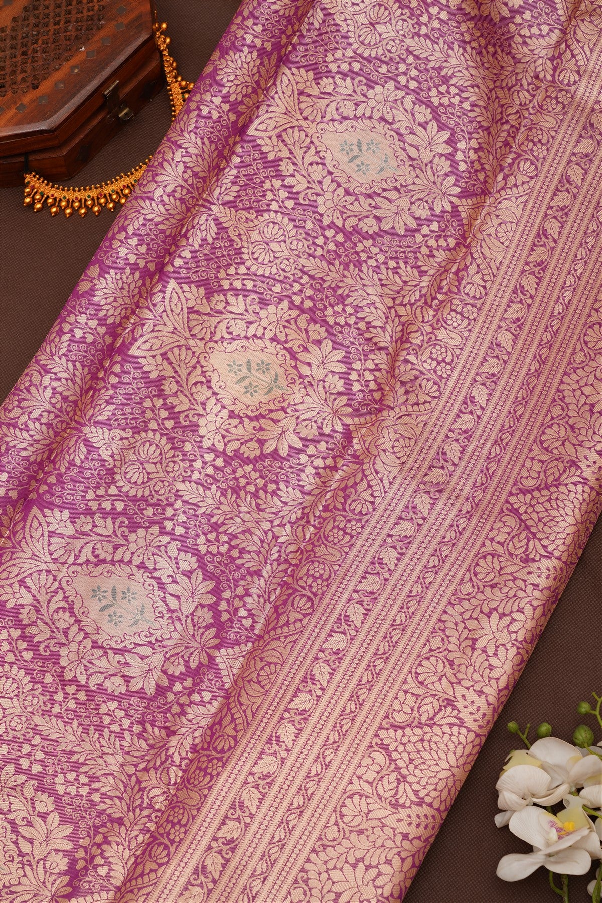 Semi Pattu Silk Blend Sea Green Saree