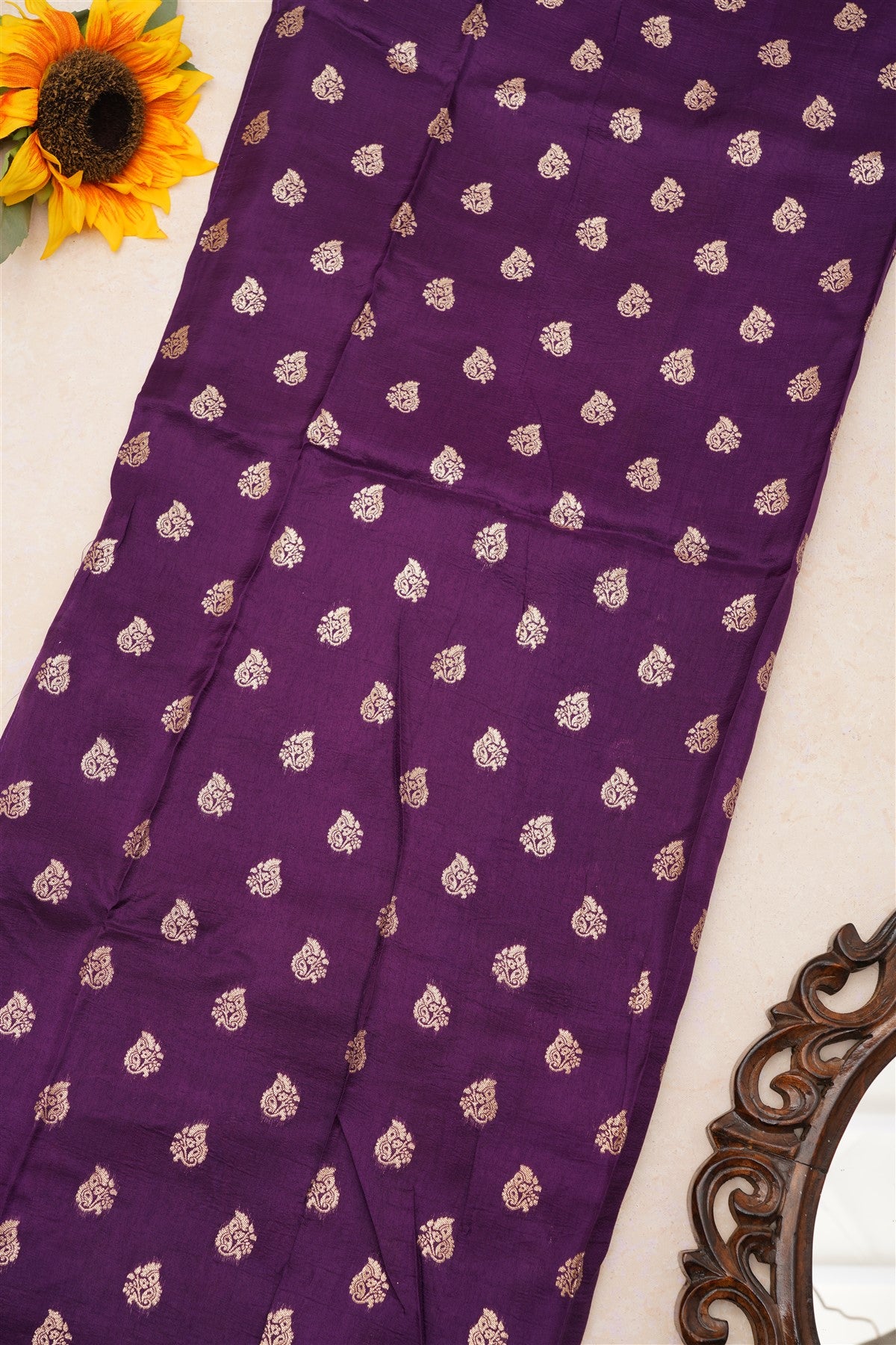 Fancy Dola Silk Olive Green Tanjore Print Saree