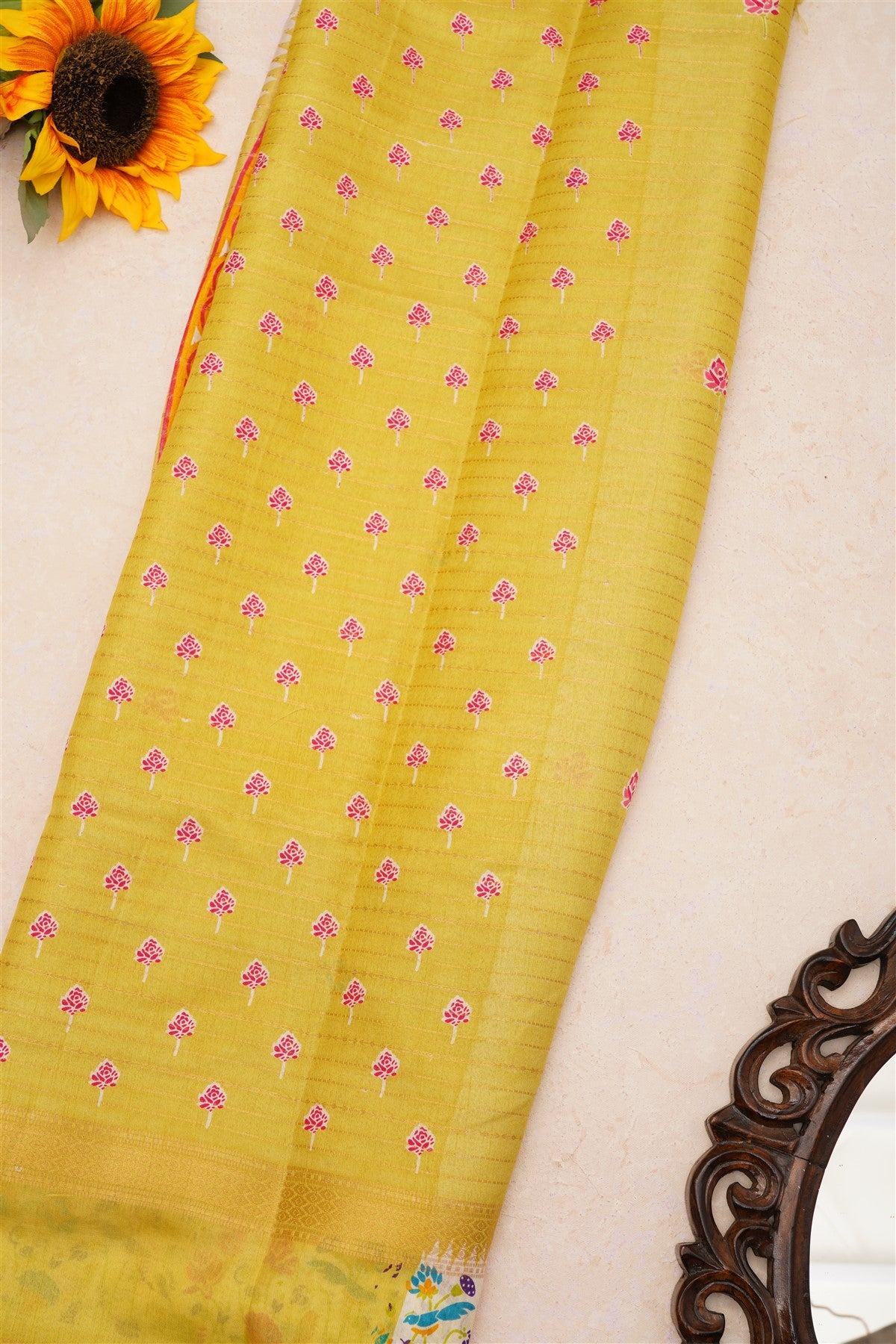 Fancy Dola Silk Lime Green Saree