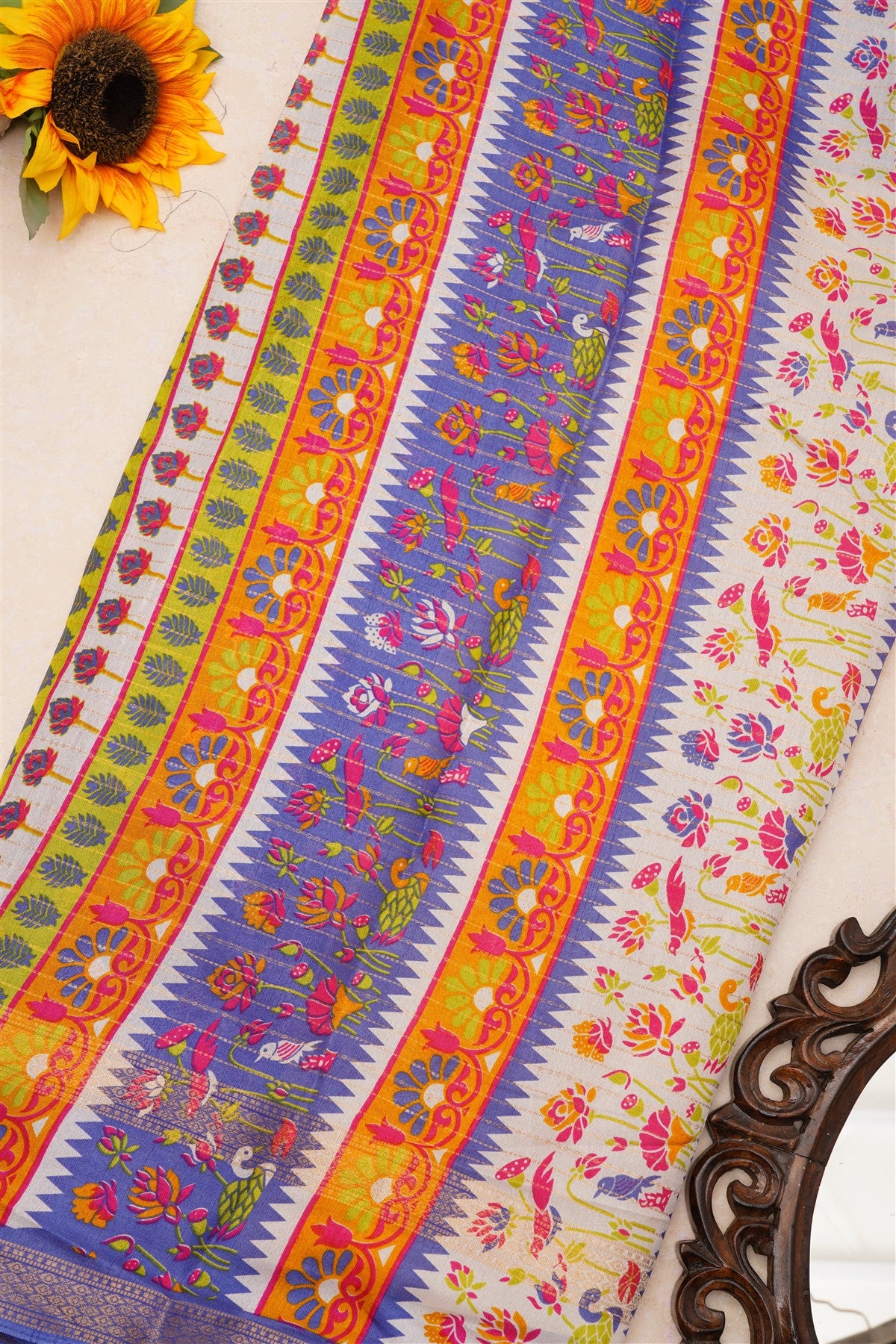 Fancy Dola Silk Royal Blue Saree