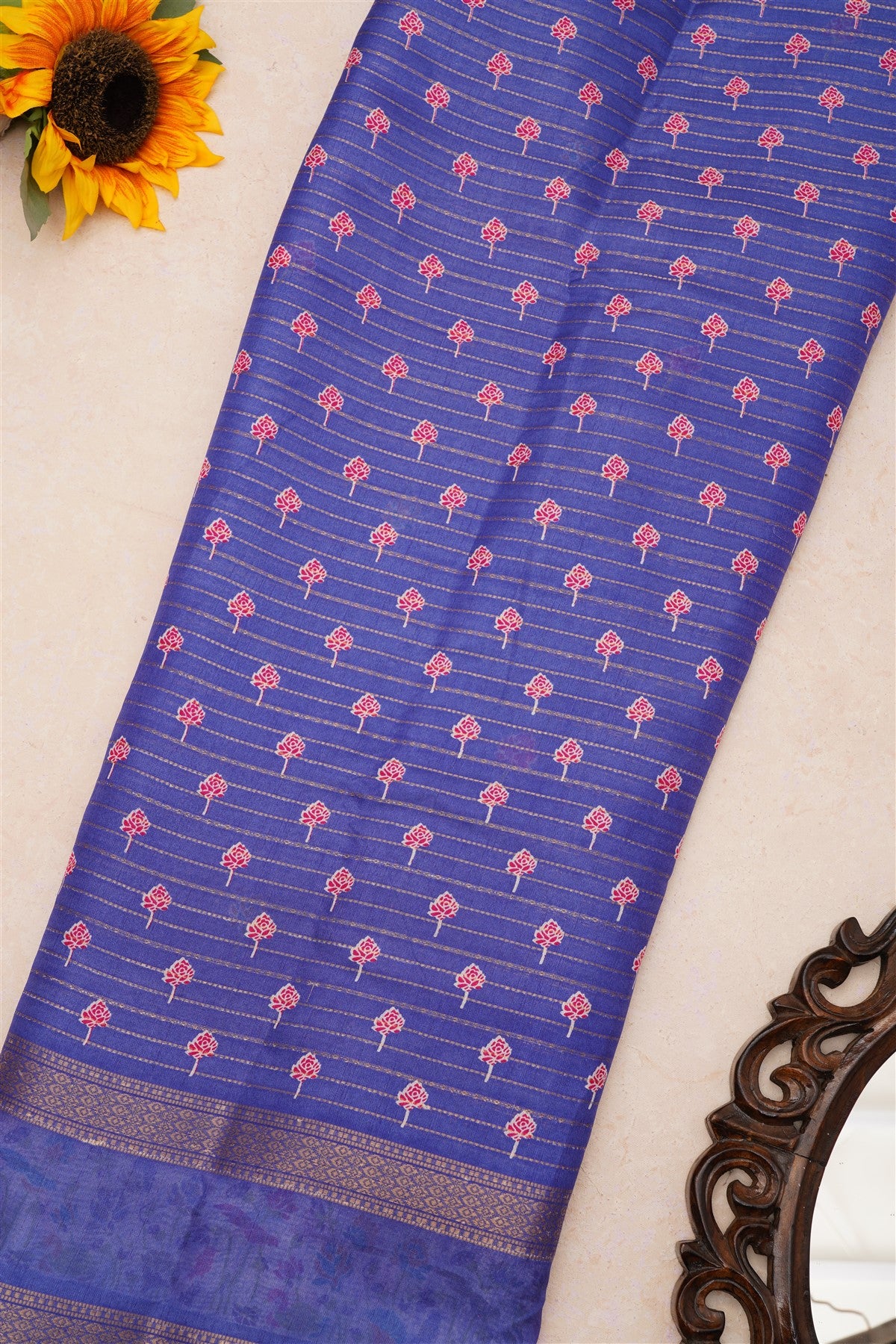 Fancy Dola Silk Royal Blue Saree