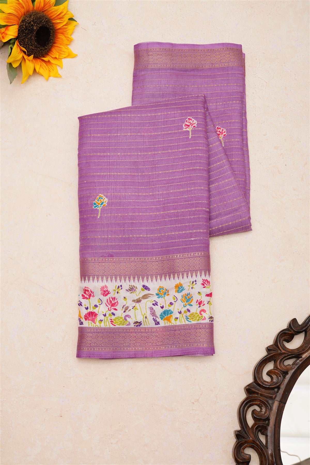 Fancy Dola Silk Lavender Saree