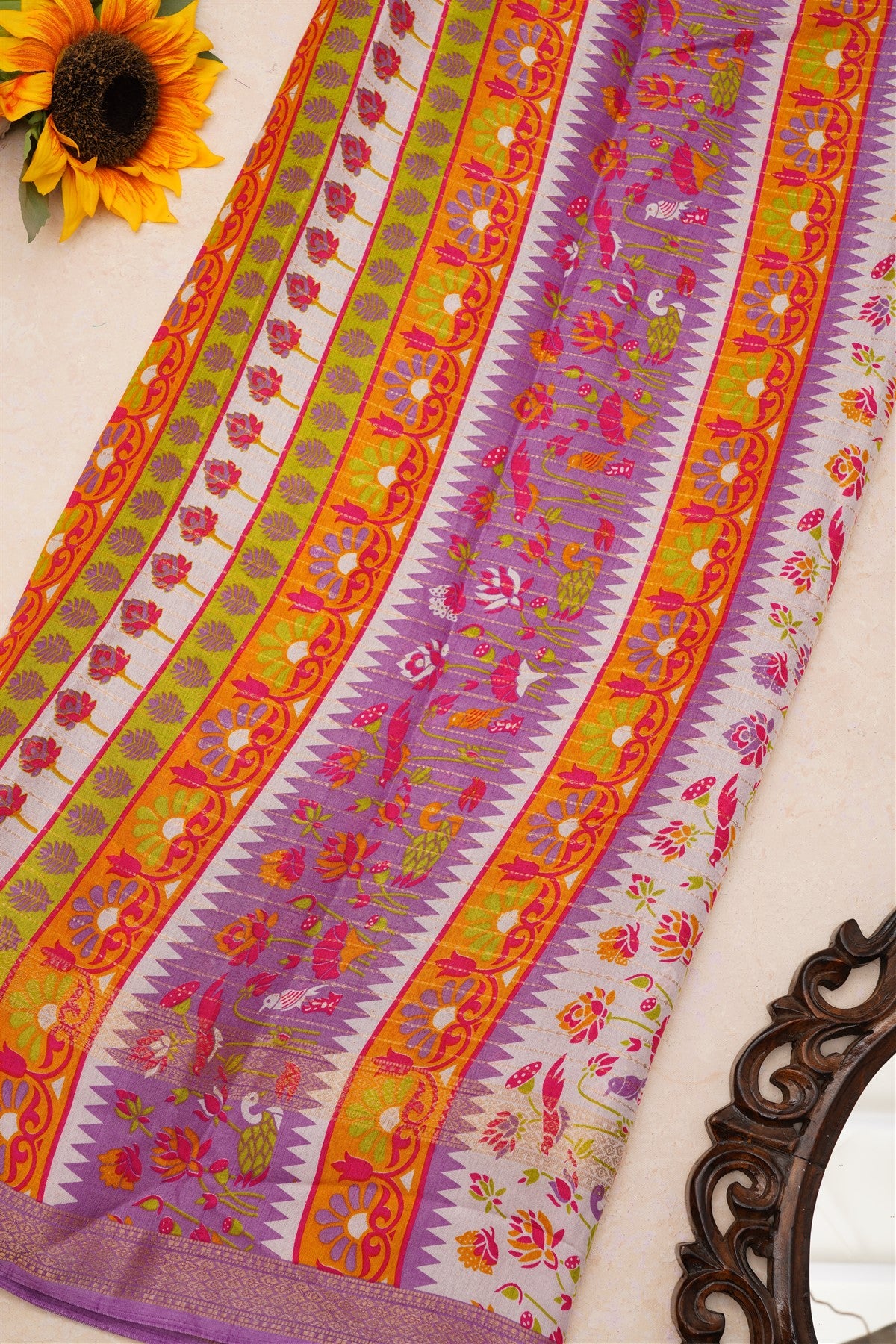 Fancy Dola Silk Lavender Saree