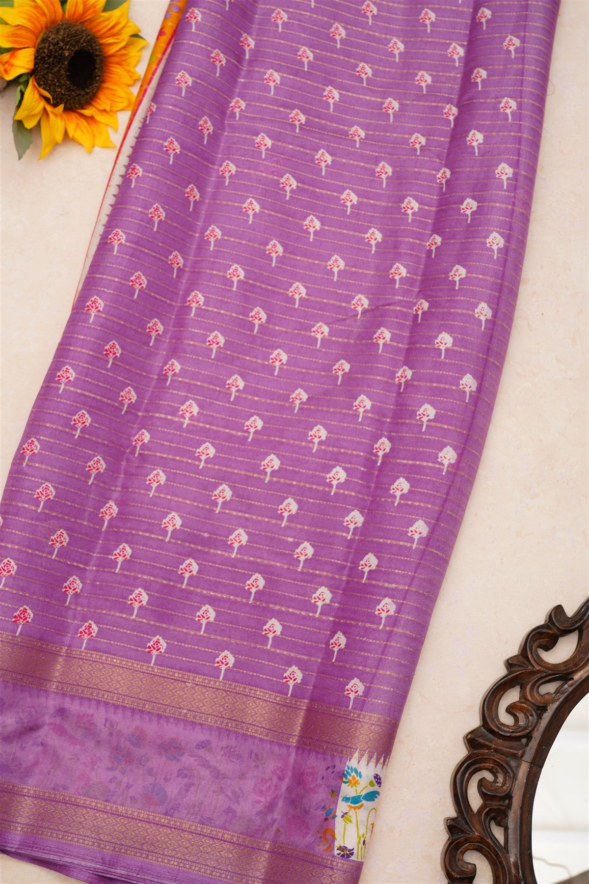 Fancy Dola Silk Lavender Saree