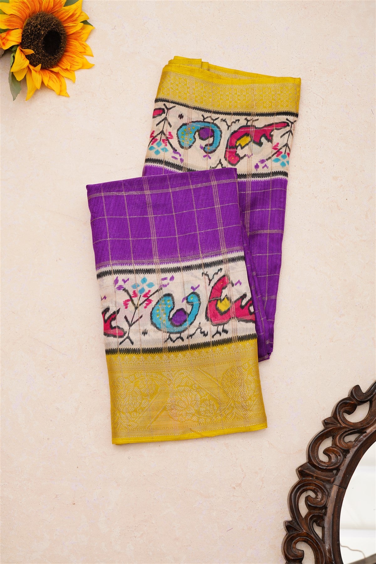Fancy Viscose Georgette Violet Saree