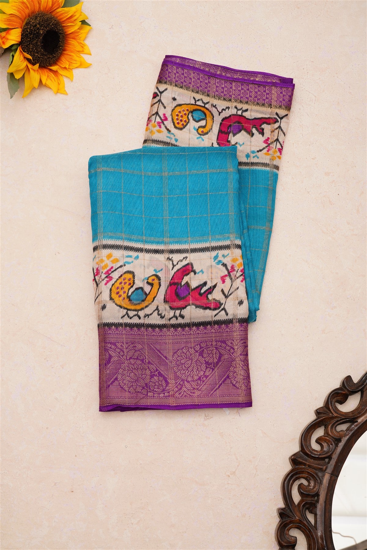 Fancy Viscose Georgette Blue Saree