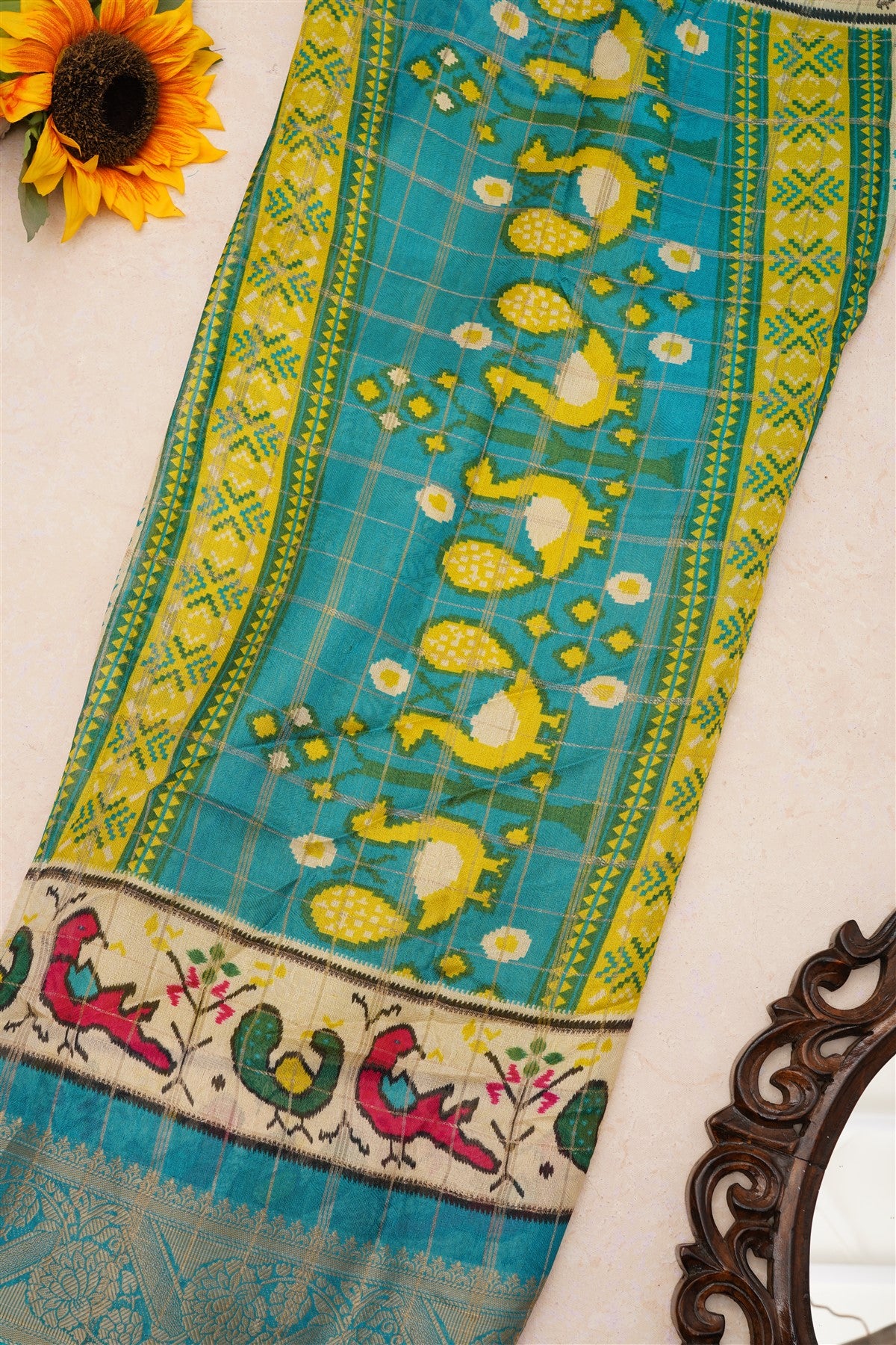 Fancy Viscose Georgette Lime Green Saree