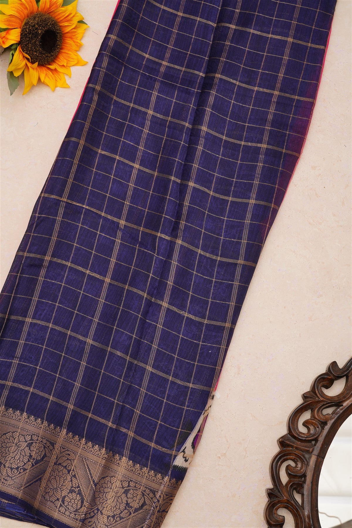 Fancy Viscose Georgette Dark Pink Saree