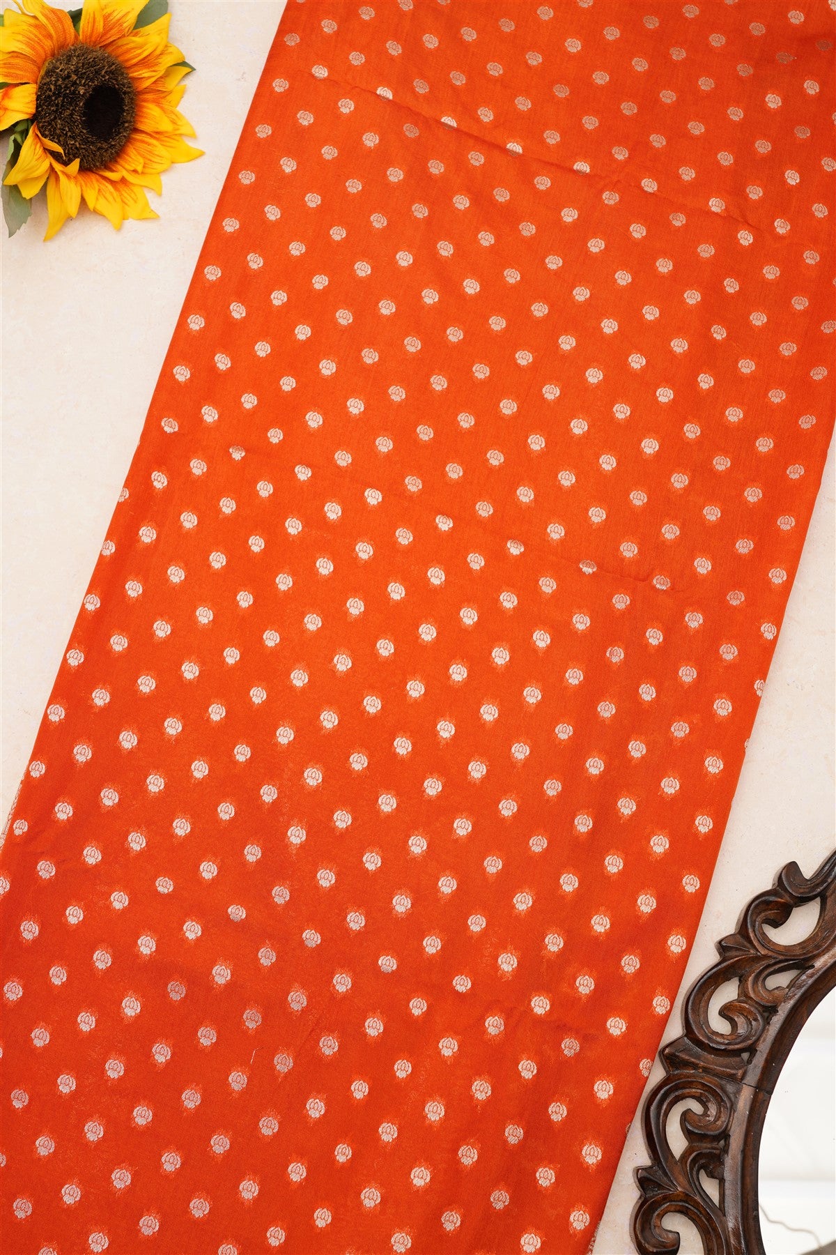 Banarasi Matka Silk Rust Saree