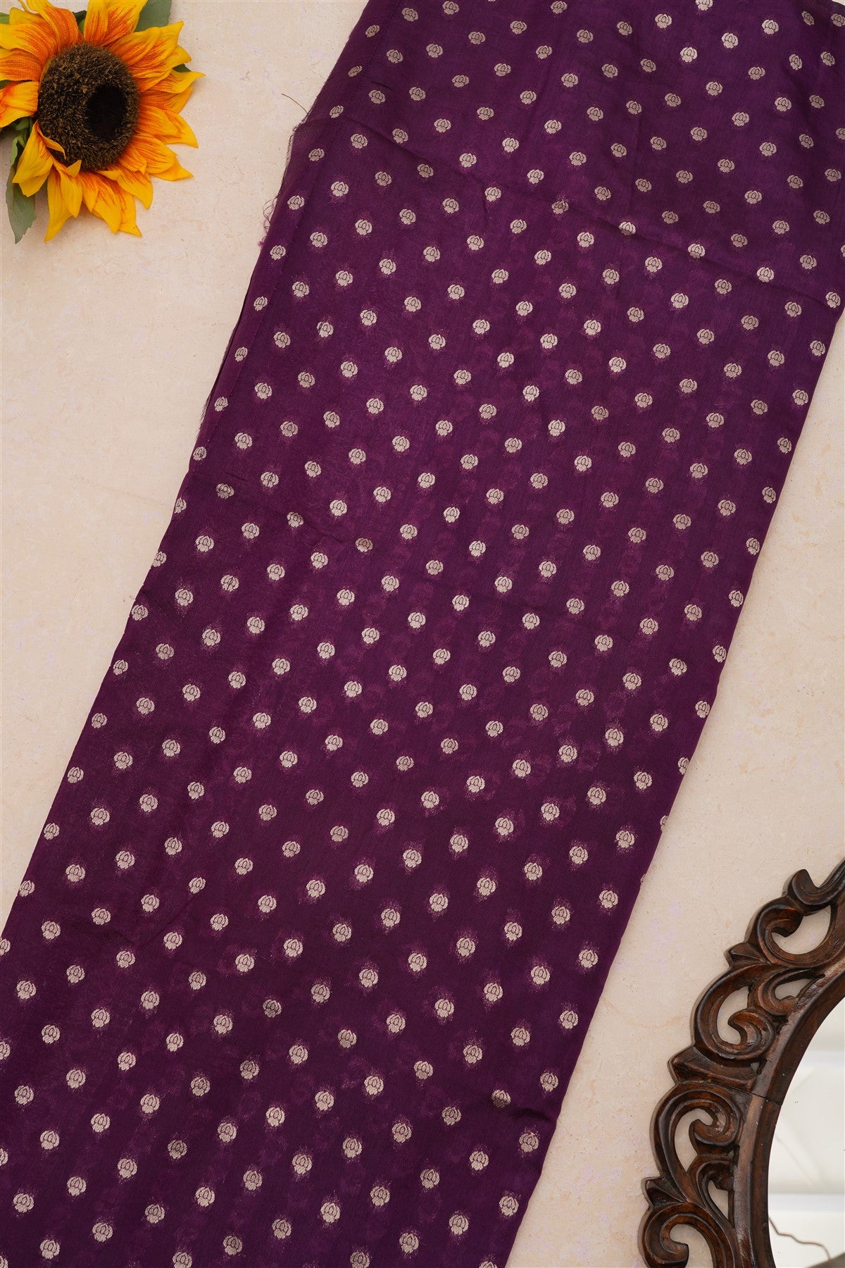 Banarasi Matka Silk Dark Purple Saree