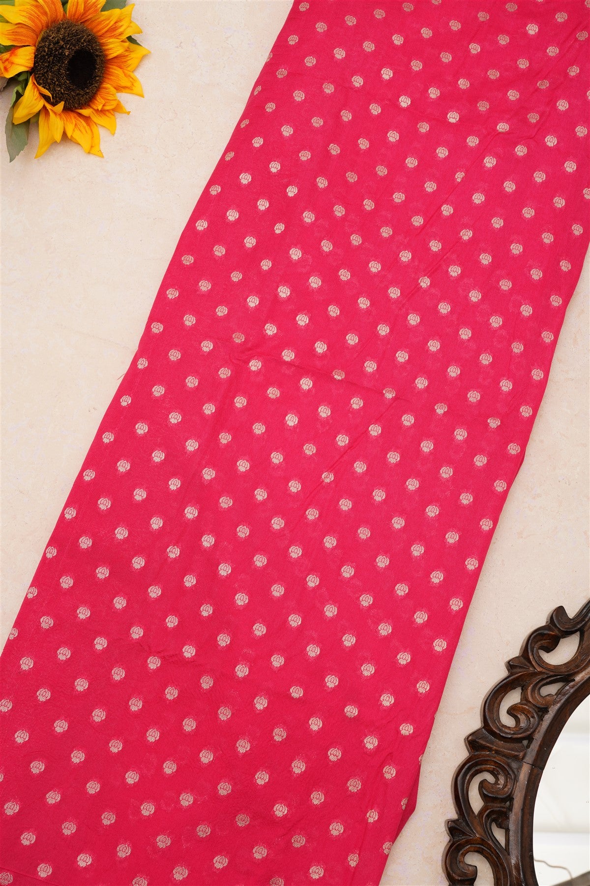 Banarasi Matka Silk Dark Pink Saree