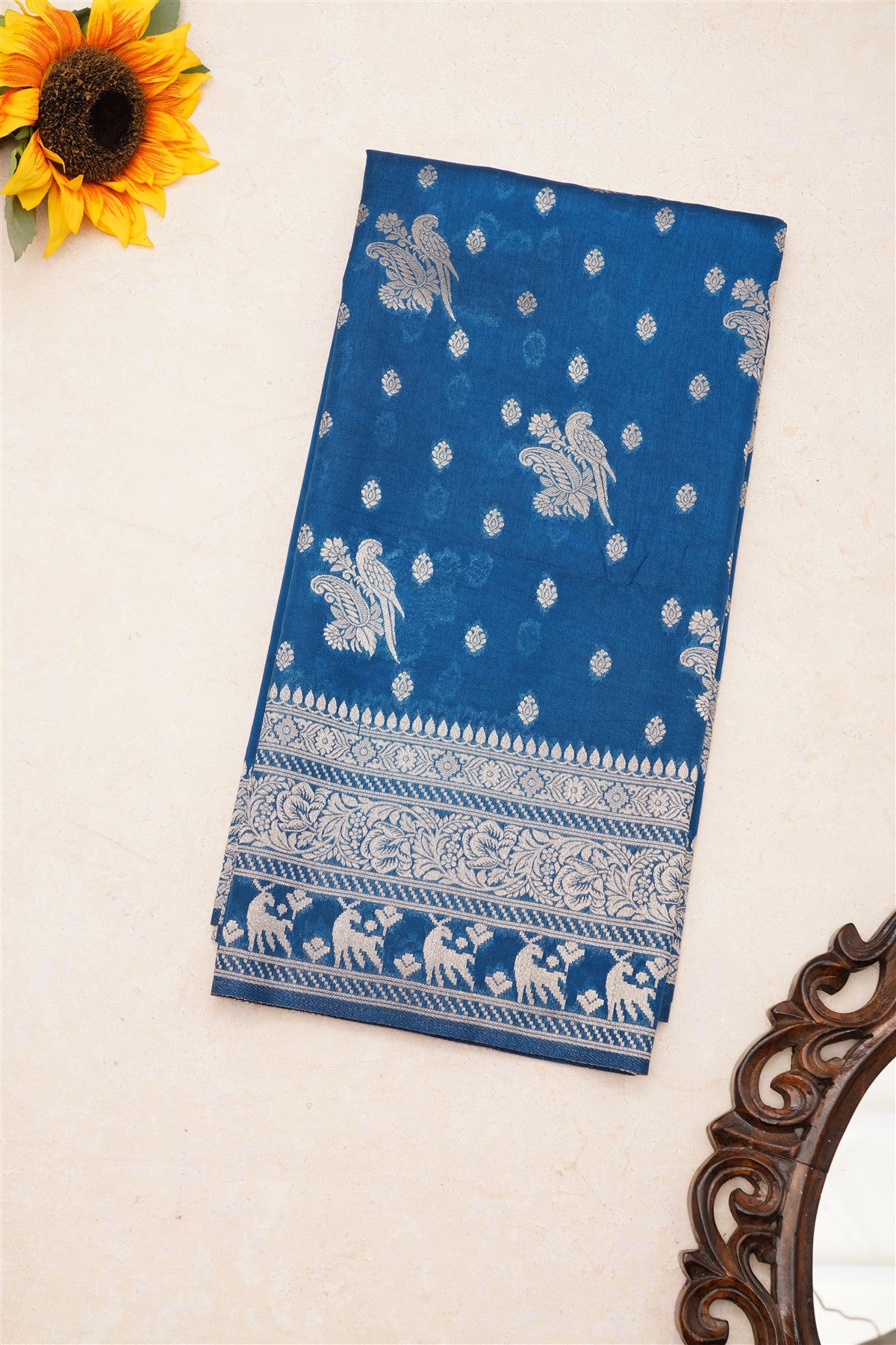 Banarasi Matka Silk Dark Blue Saree