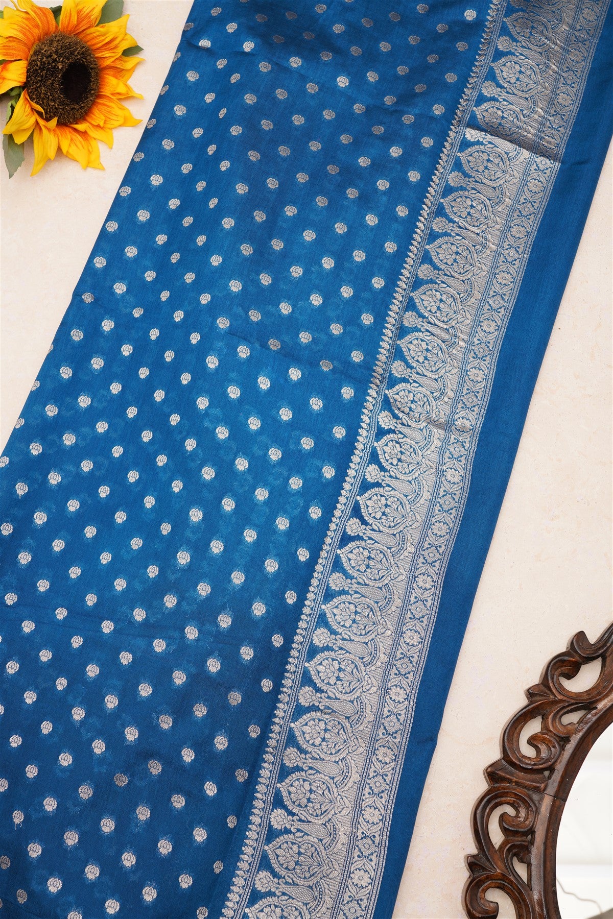 Banarasi Matka Silk Dark Blue Saree