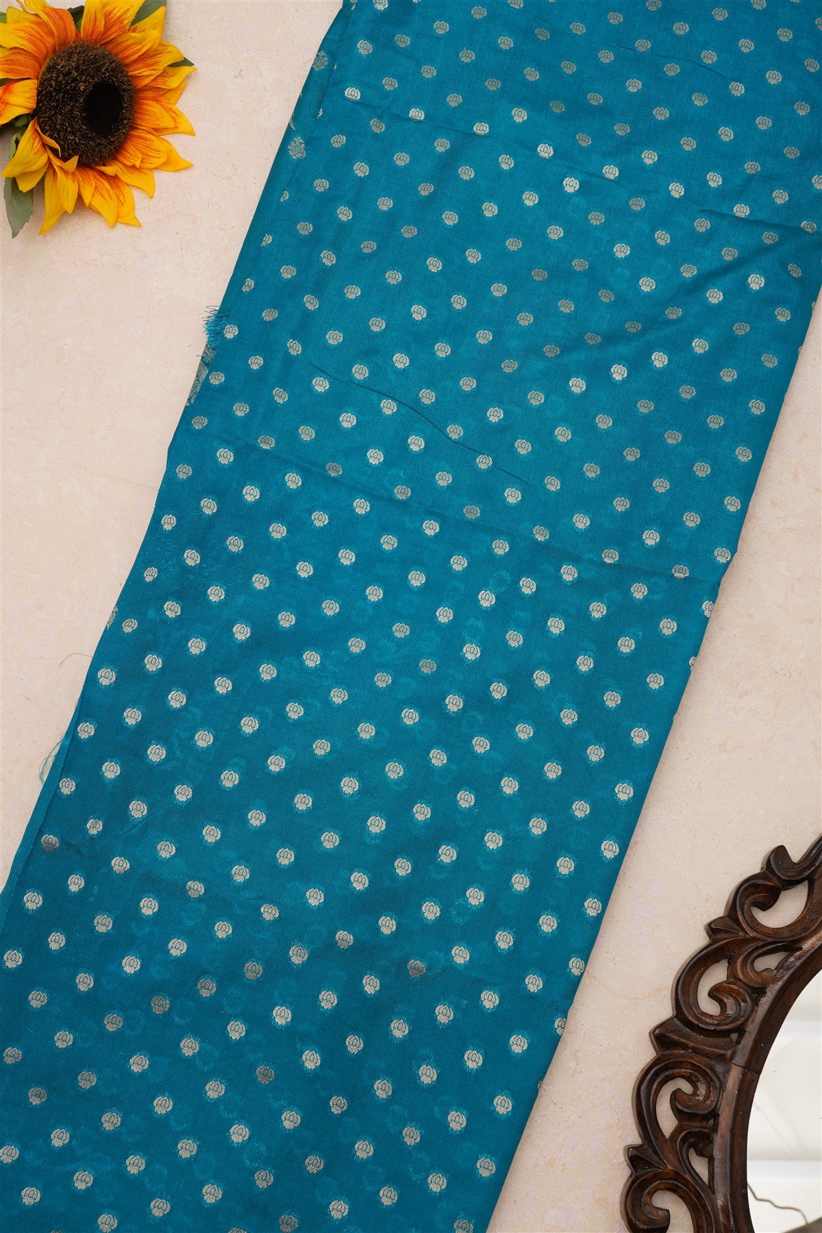 Banarasi Matka Silk Teal Saree