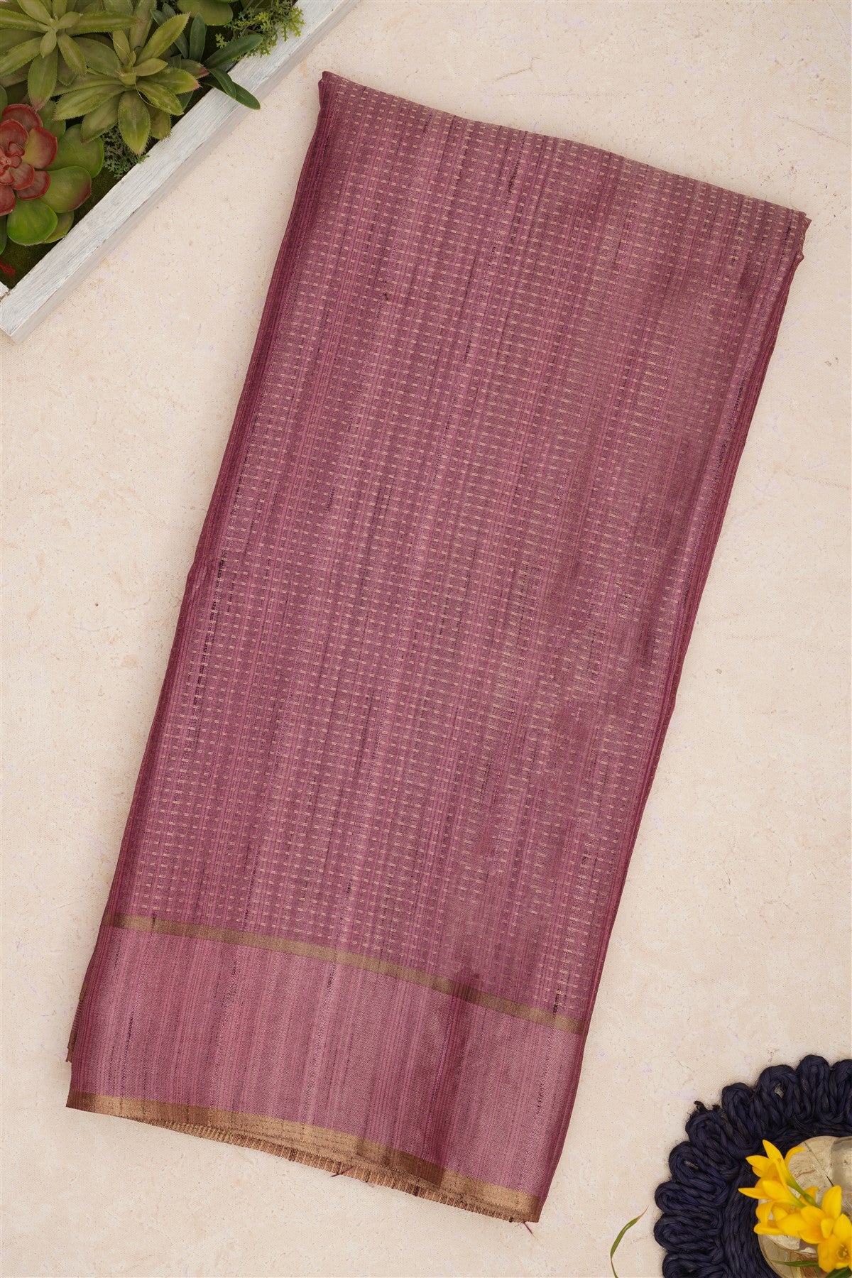 Bhagalpur Tussar Silk Purple Saree