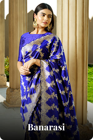 Bhagalpur Matka Silk Blue Saree
